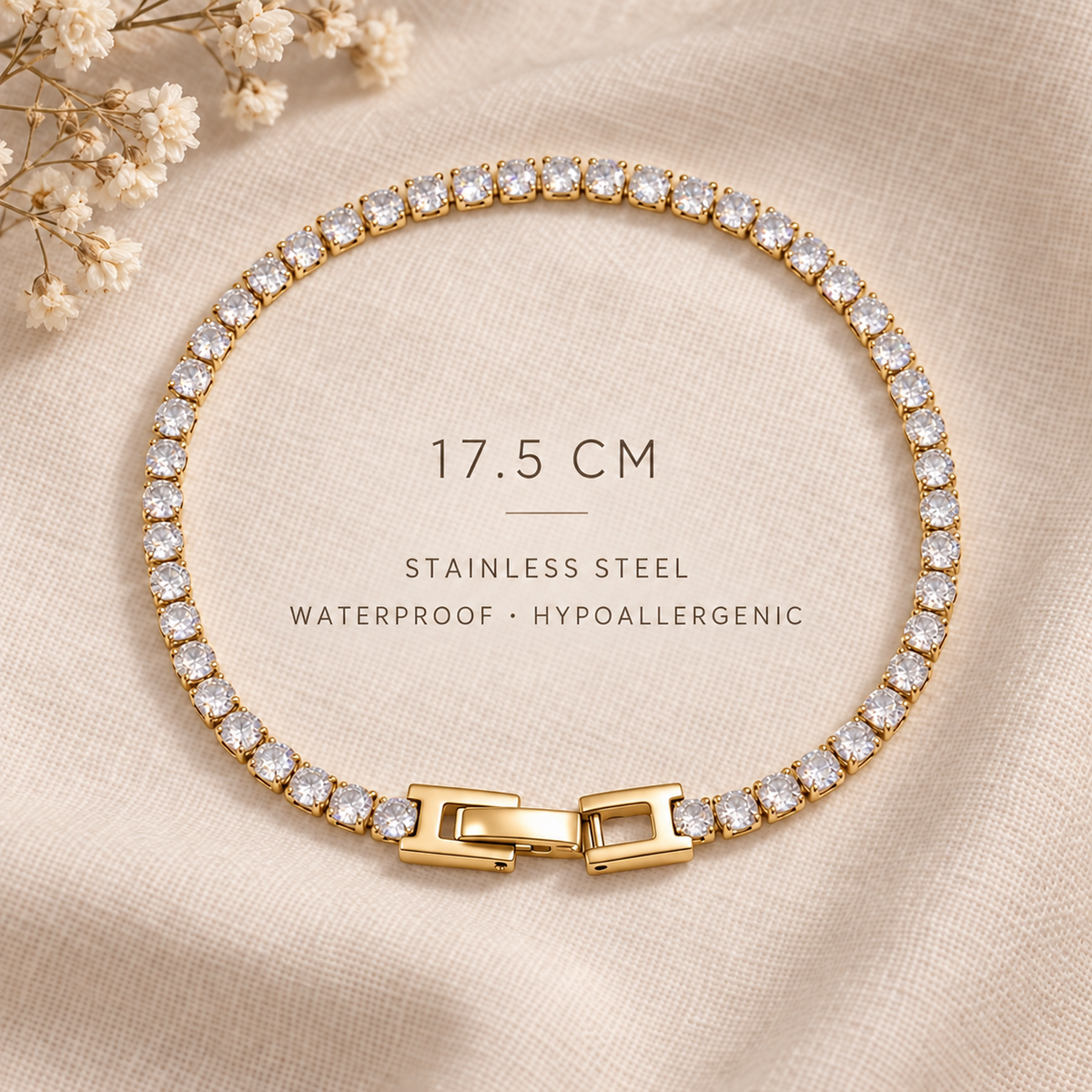Tennis Thin Gold Bracelet✨