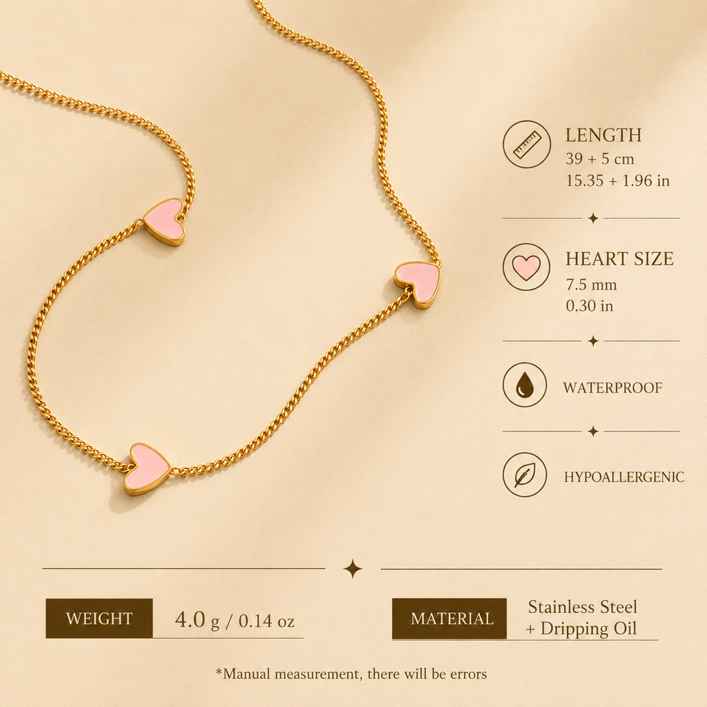 Pink Heart Necklace✨