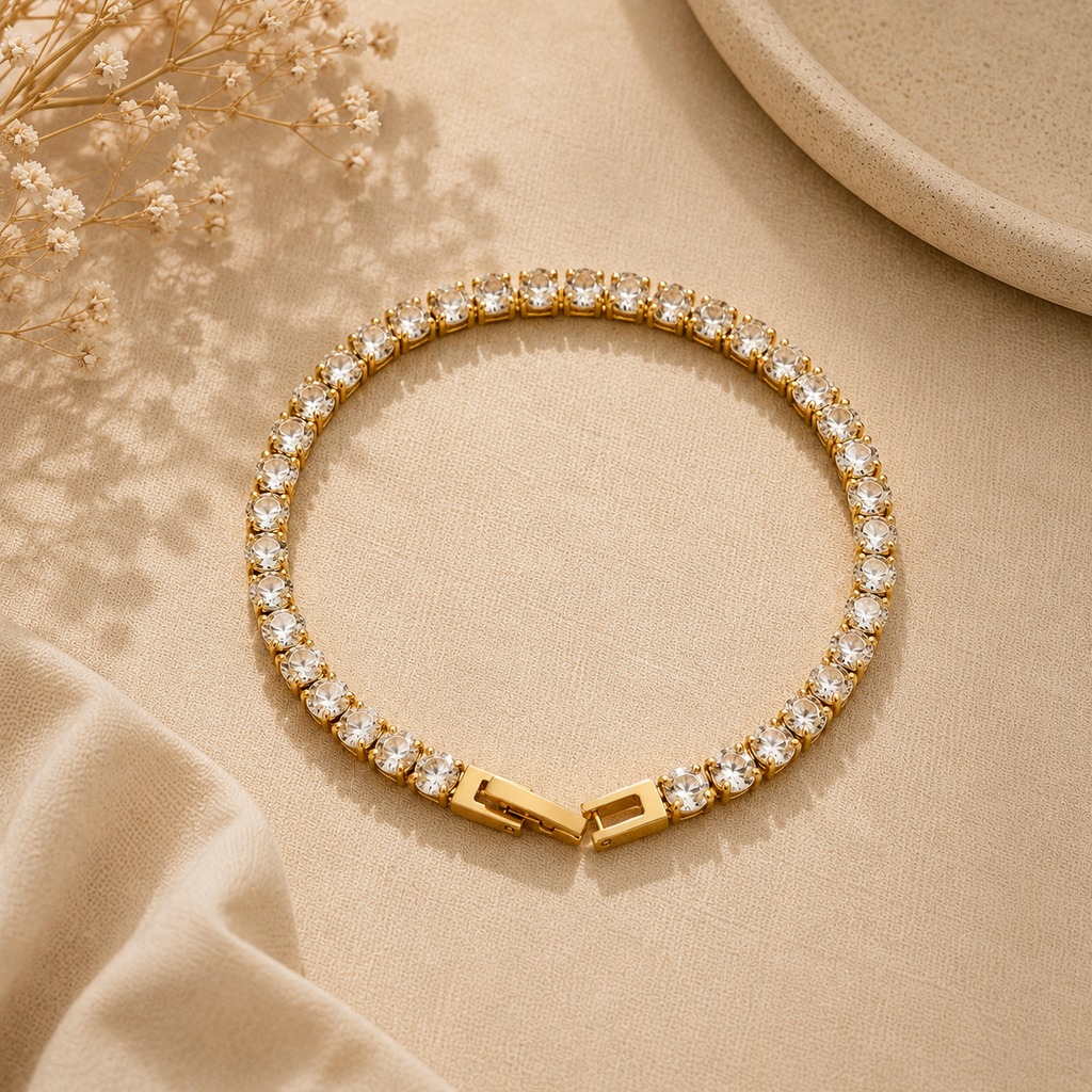 Tennis Gold Bracelet✨