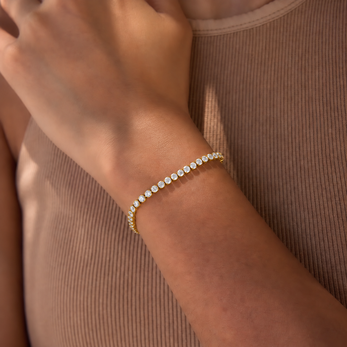 Tennis Thin Gold Bracelet✨