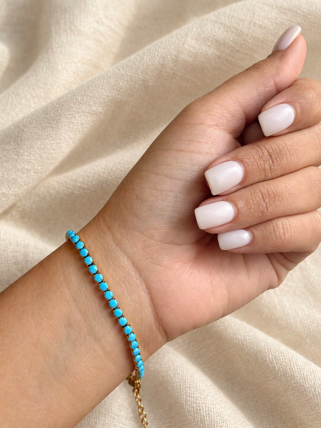 Tennis Aqua Thin Bracelet✨